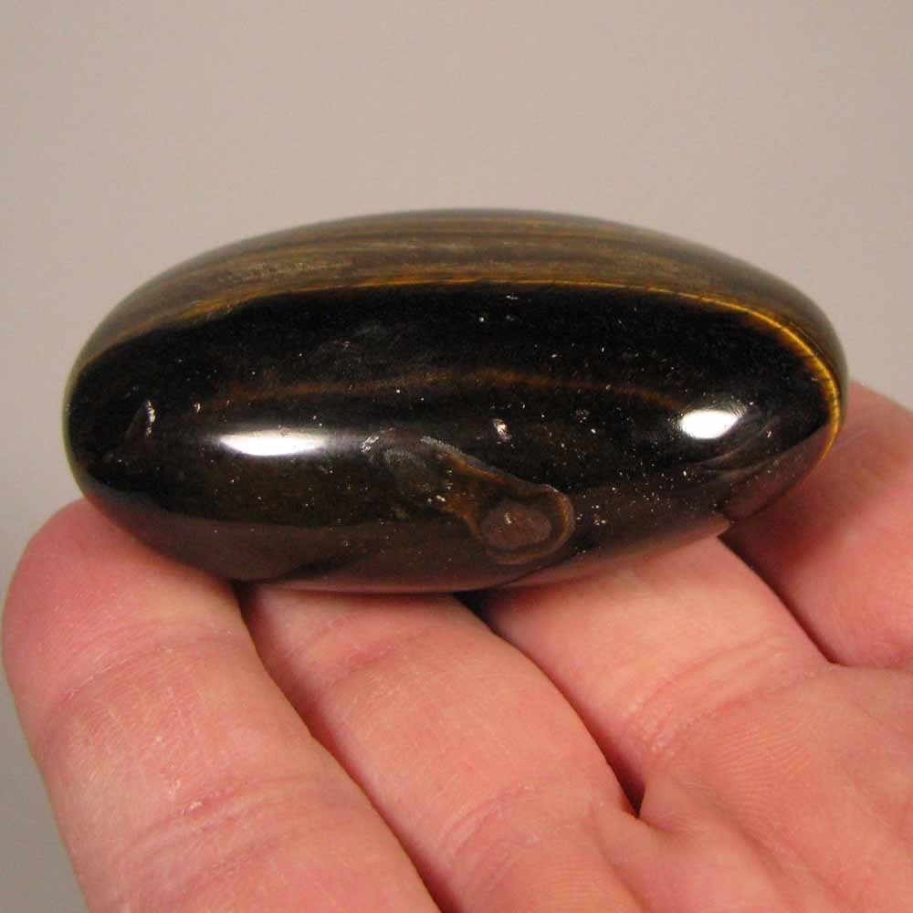 2.3″ TIGER EYE Gemstone Polished Palm Stone – South Africa