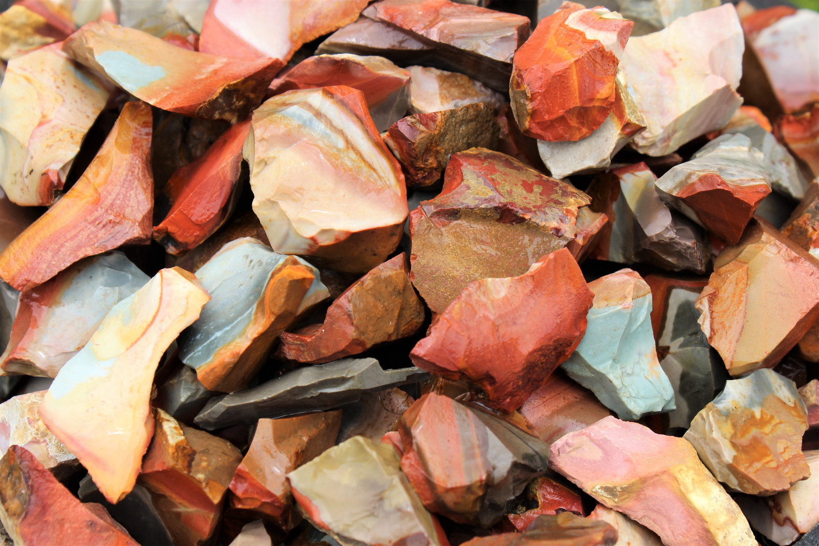 5 lb Bulk Lot Natural Rough Polychrome Jasper (Desert Jasper, Crystal Healing)