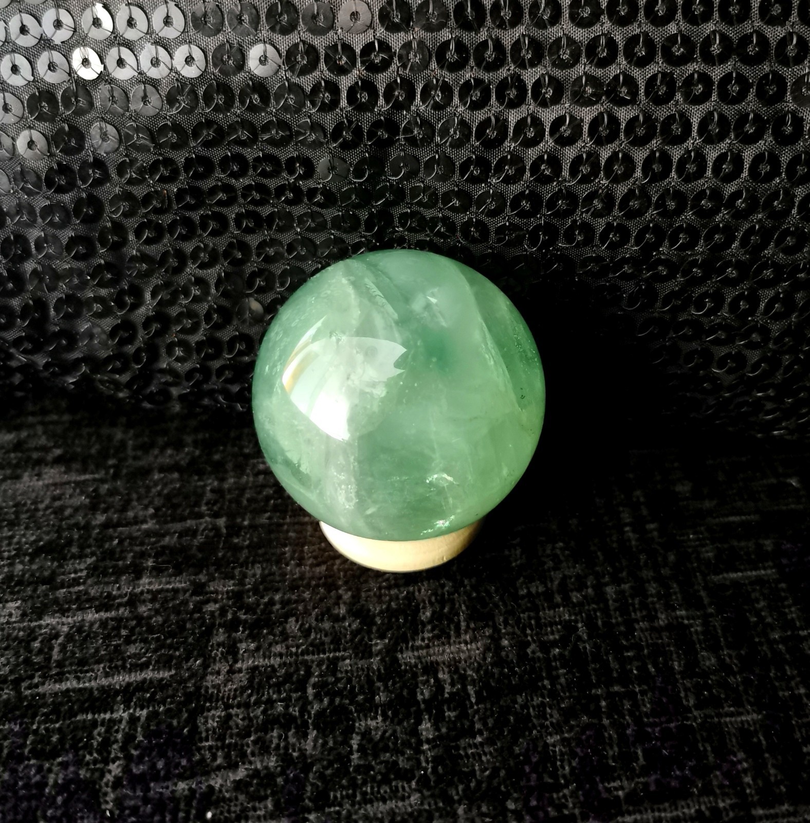 Beautiful Green Flourite Sphere from Bahia, Brazil; 163 grams, 45.5 mm (approx)