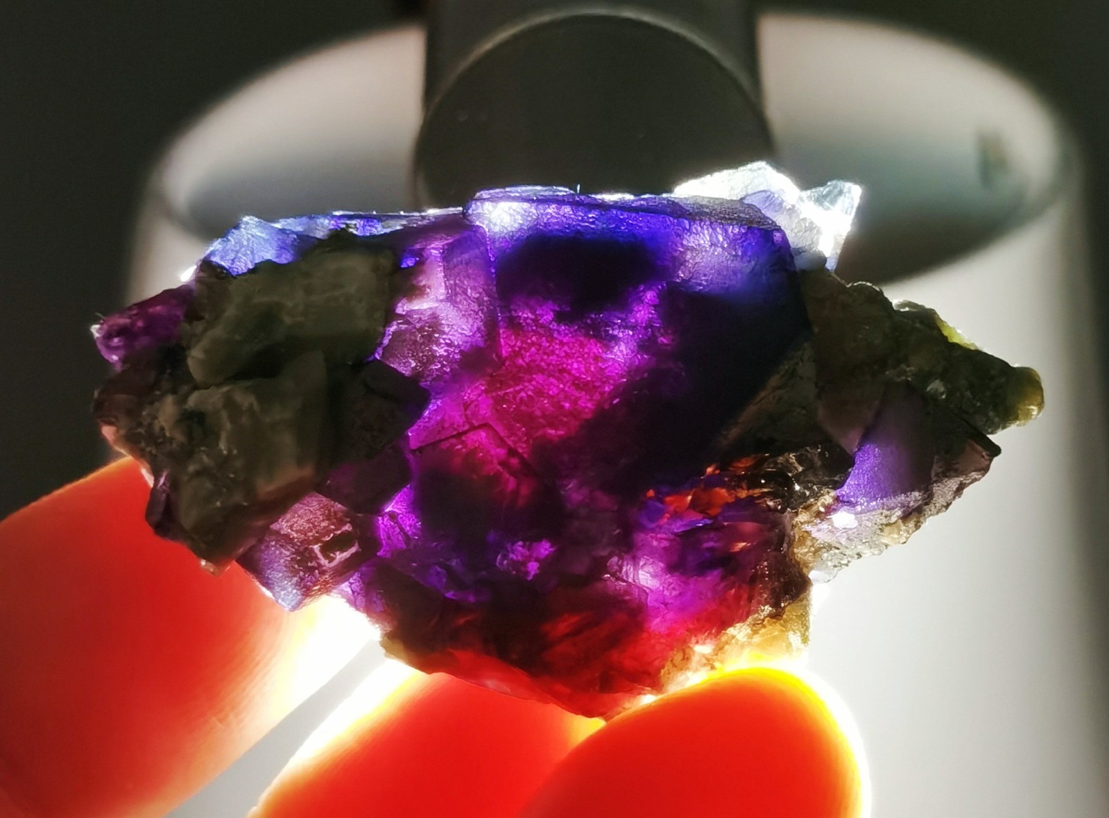 Rare Natural Purple Octagonal Fluorite Mineral Specimen China