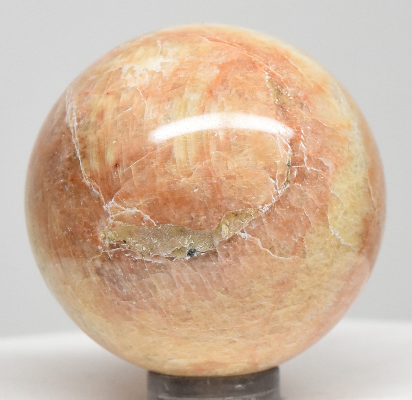 42mm Orange Moonstone Sphere Polishe Natural Felspar Mineral Ball – Madagascar