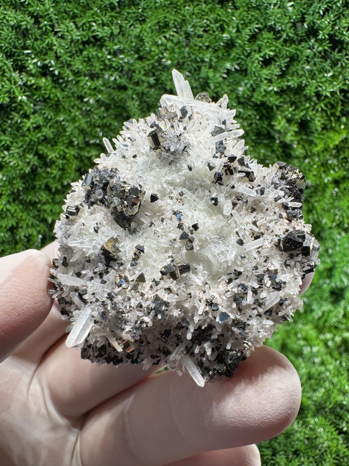 SHINY Cluster of Pyrite, Galena & Quartz from / N710