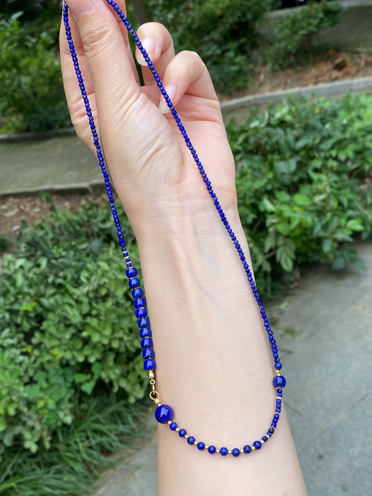 Natural Lapis Lazuli Clavicle Choker Necklace Blue Gem Healing Jewelry For Women