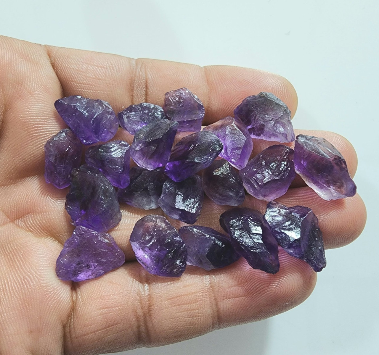 20 Pcs Pretty A+ Purple Amethyst Rough Gemstone Chunks Size 13-18 MM Loose Rough
