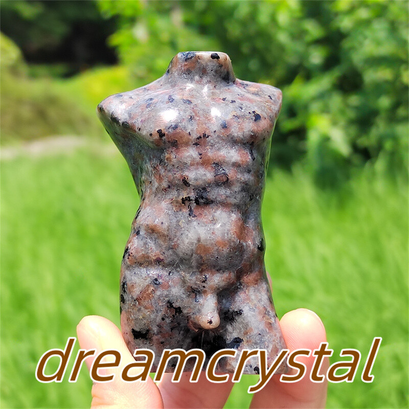 3″ Top Natural Yooperlite Carved Male Model Quartz Crystal Reiki Sculpture 1pc