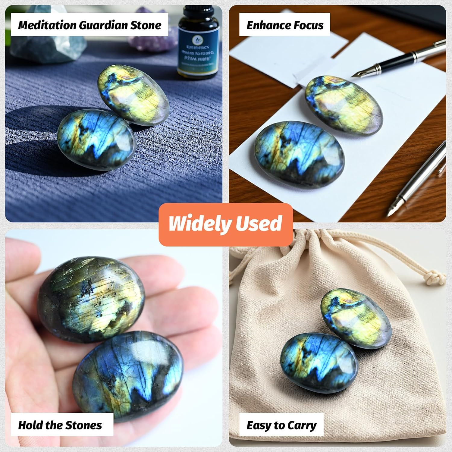 4-6PCS Gemstone Labradorite Crystals, Irregular Shaped Labradorite Healing Stone