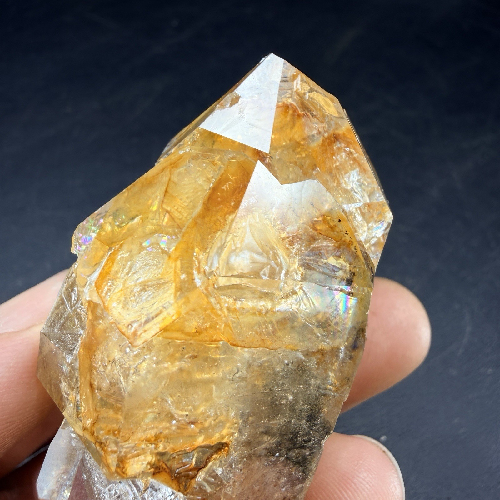 Golden Aura Herkimer Diamond Quartz Crystal Point Healer / New York *VIDEO*