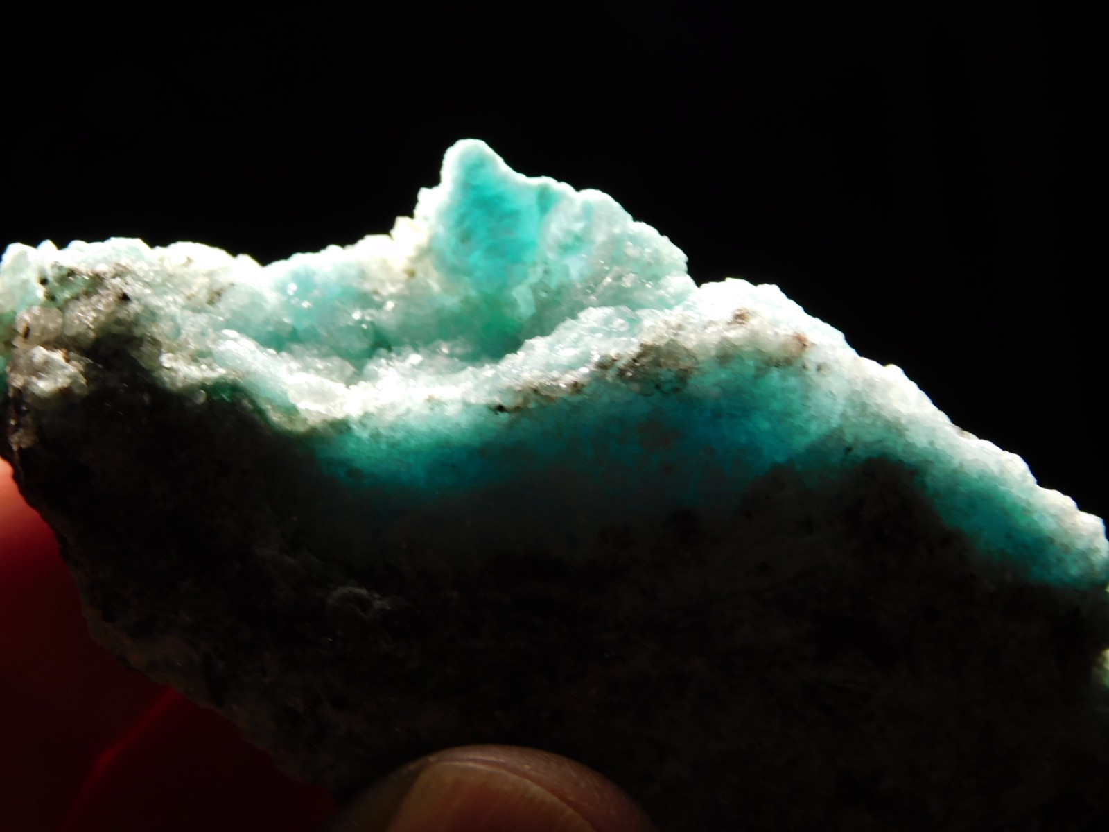 Light BLUE! CHRYSOCOLLA Cluster Under Translucent Druzy Quartz Mexico 77.0gr