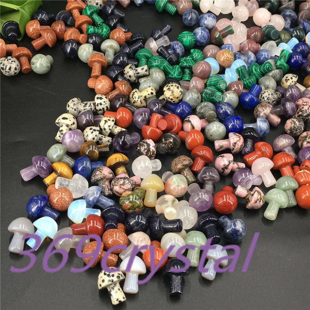 wholesale！ Natural mini mushroom Quartz Crystal Carved Polishing Healing.
