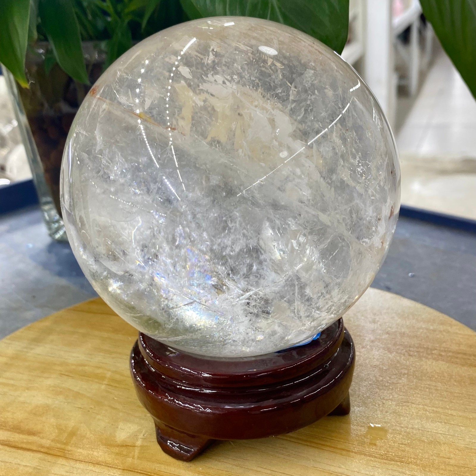 5.18LB Natural white crystal transparent quartz crystal ball Reiki repair