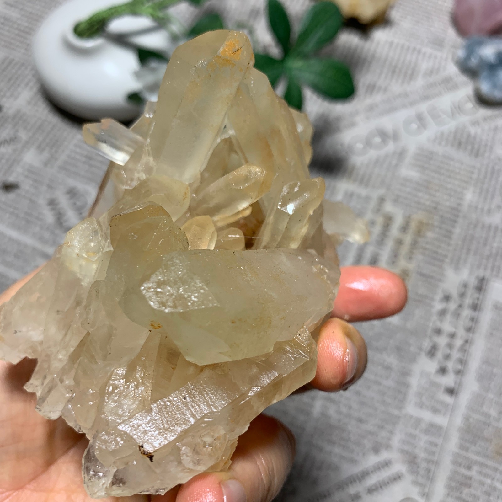 449g Natural Clear White Quartz Crystal Cluster Rough Healing Specimen