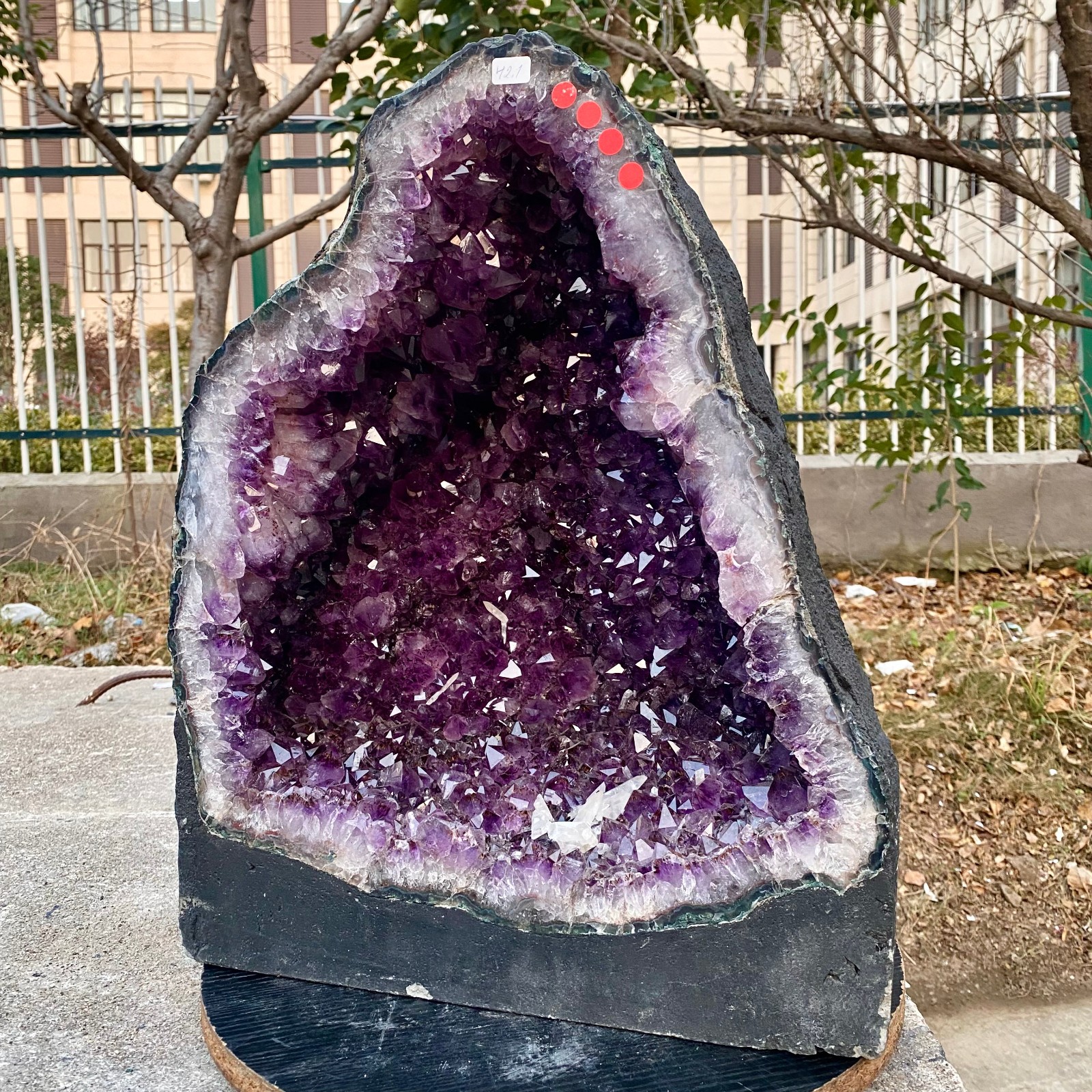 92.8LB Natural Amethyst Geode Quartz Crystal Cluster Cathedral Energy healing