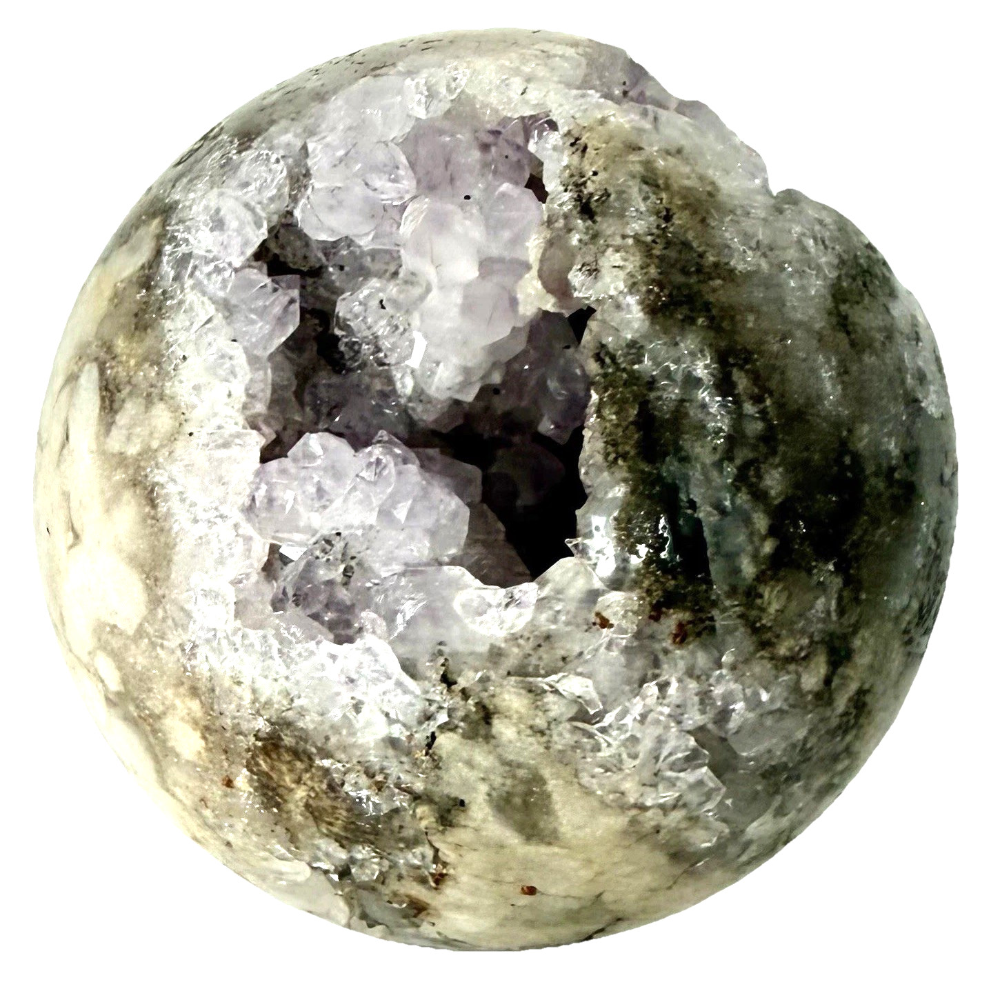 966mm Pink Amethyst Cluster Flower Agate Sphere UV Reactive