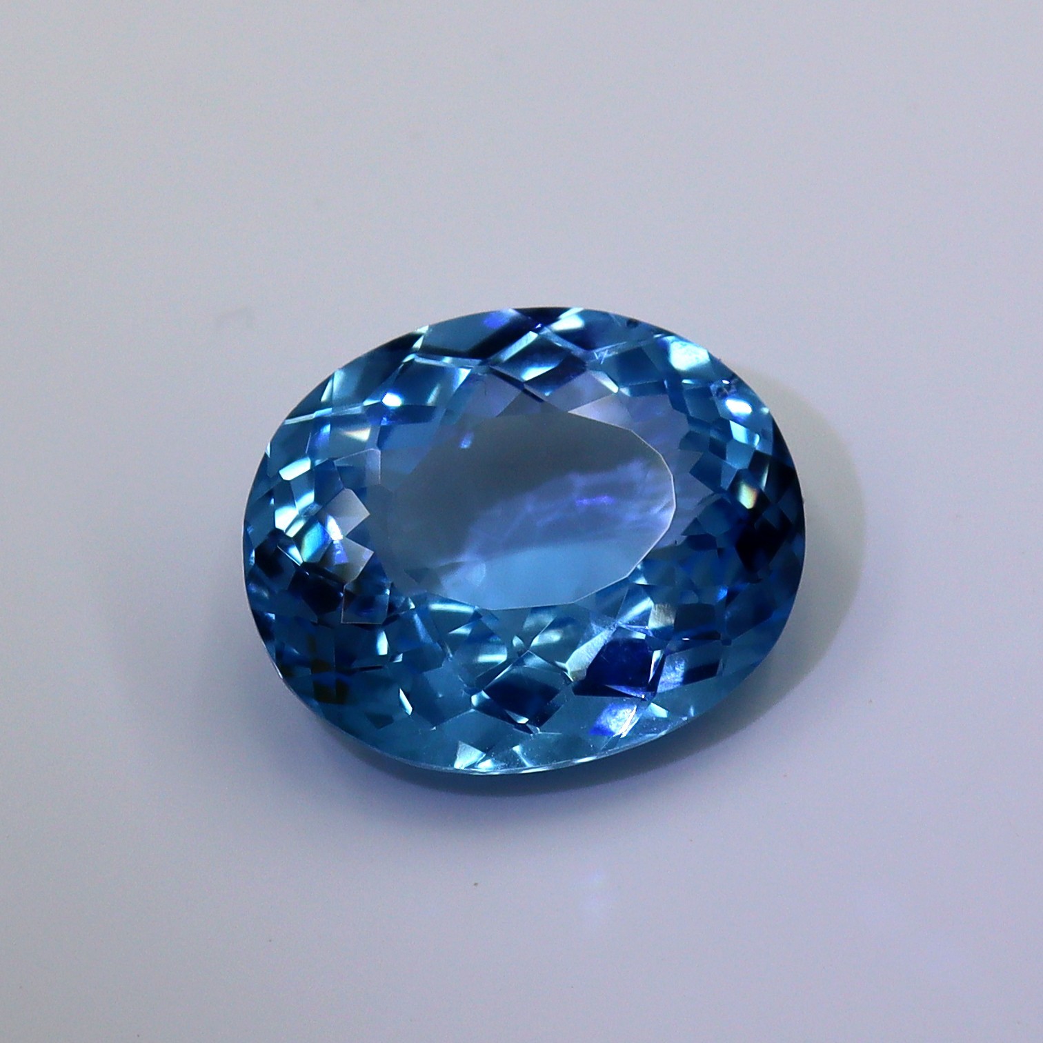 AAA+ Natural Sky Blue Aquamarine Oval Cut 24-25 Ct Gemstone Certified!
