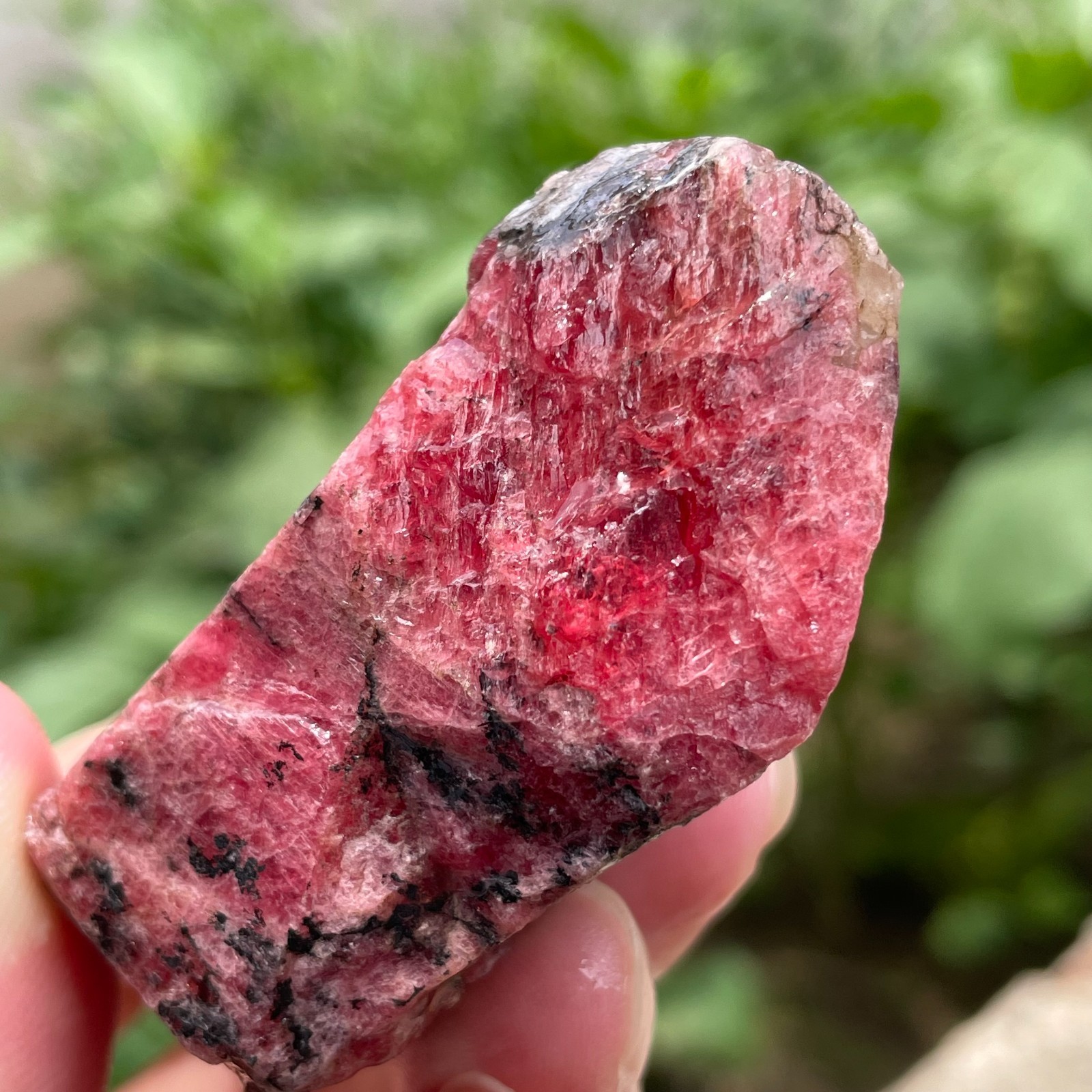 135g Small Raw Ore Red Black Rhodonite Quartz Gemstone Mineral Specimen