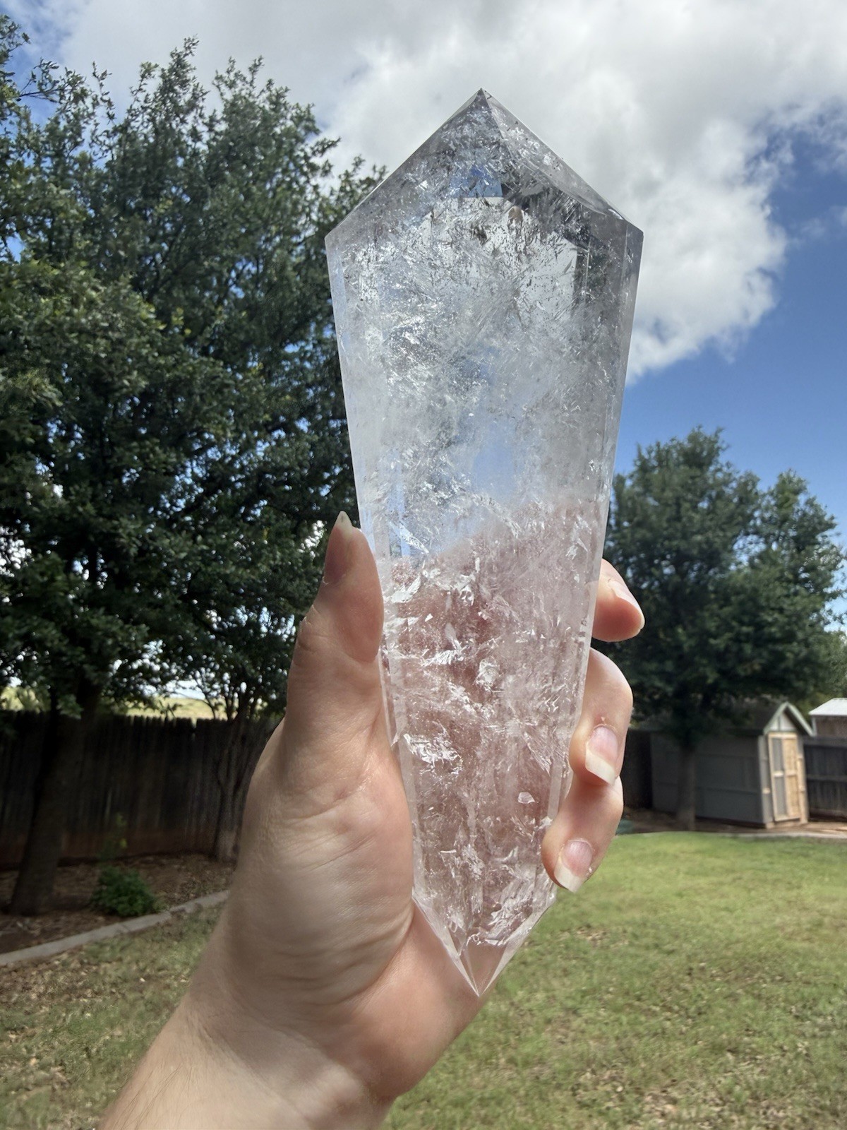 XL High Quality Clear Quartz Crystal DT Vogel Points Double Terminated Rainbows