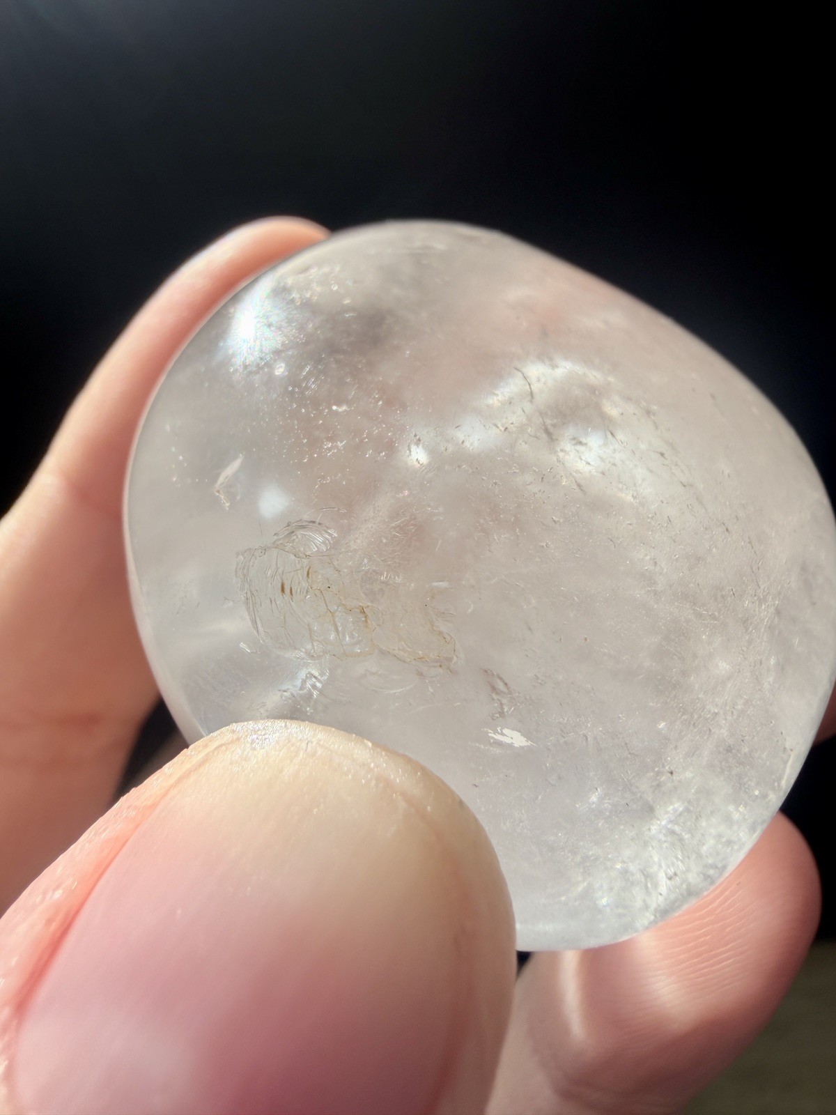 Crystal Clear Quartz Palmstone Natural Master Healer spiritual meditate 90g (4)