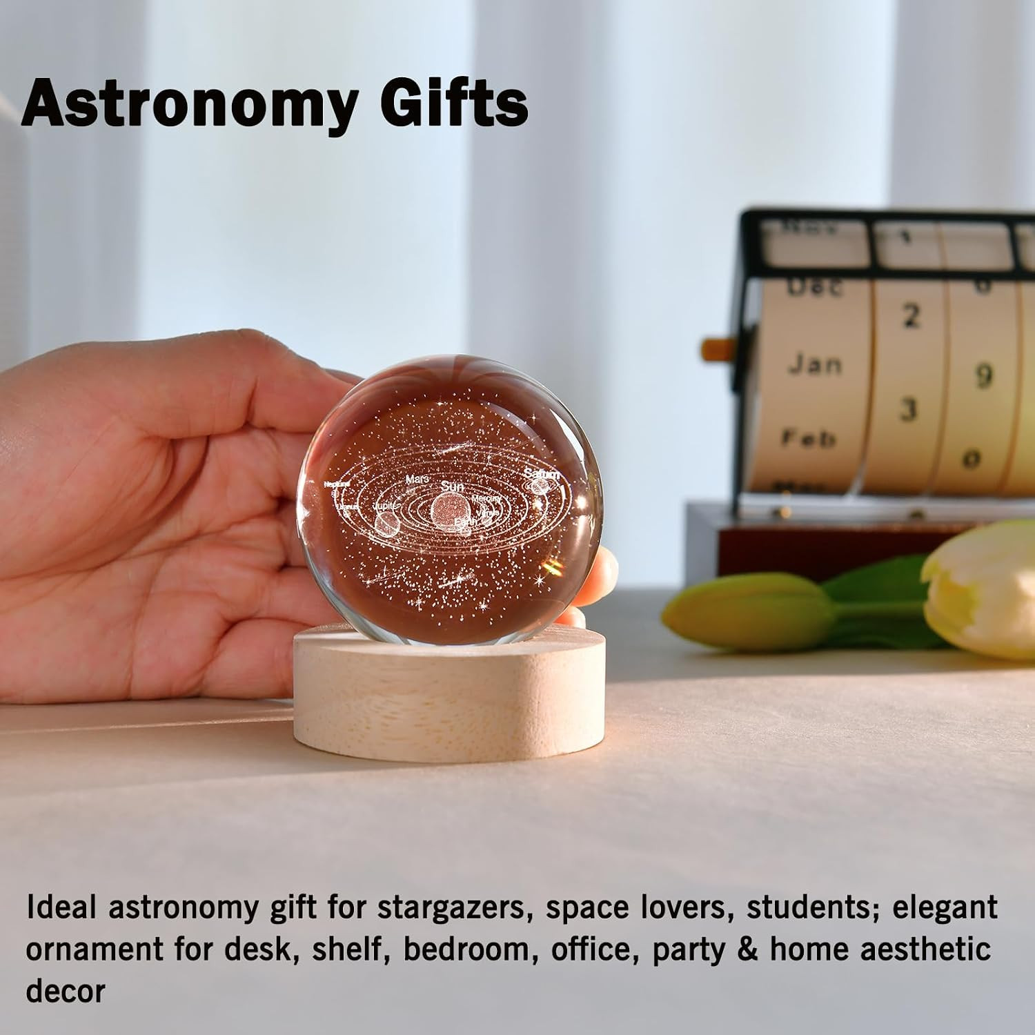 3D Solar System Crystal Ball 60Mm Universe Gifts for Space Lovers |