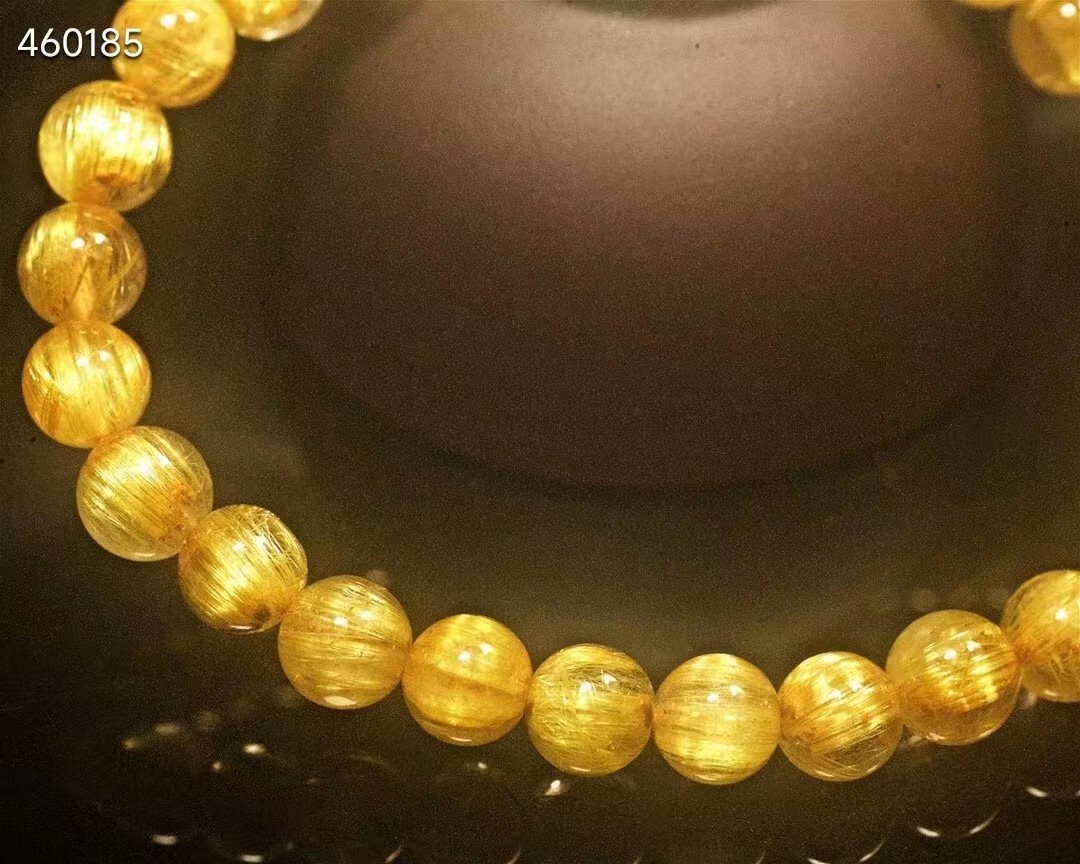 Fashion Design Natural Gold Rutilated Quartz Round Beads AAAA 7mm