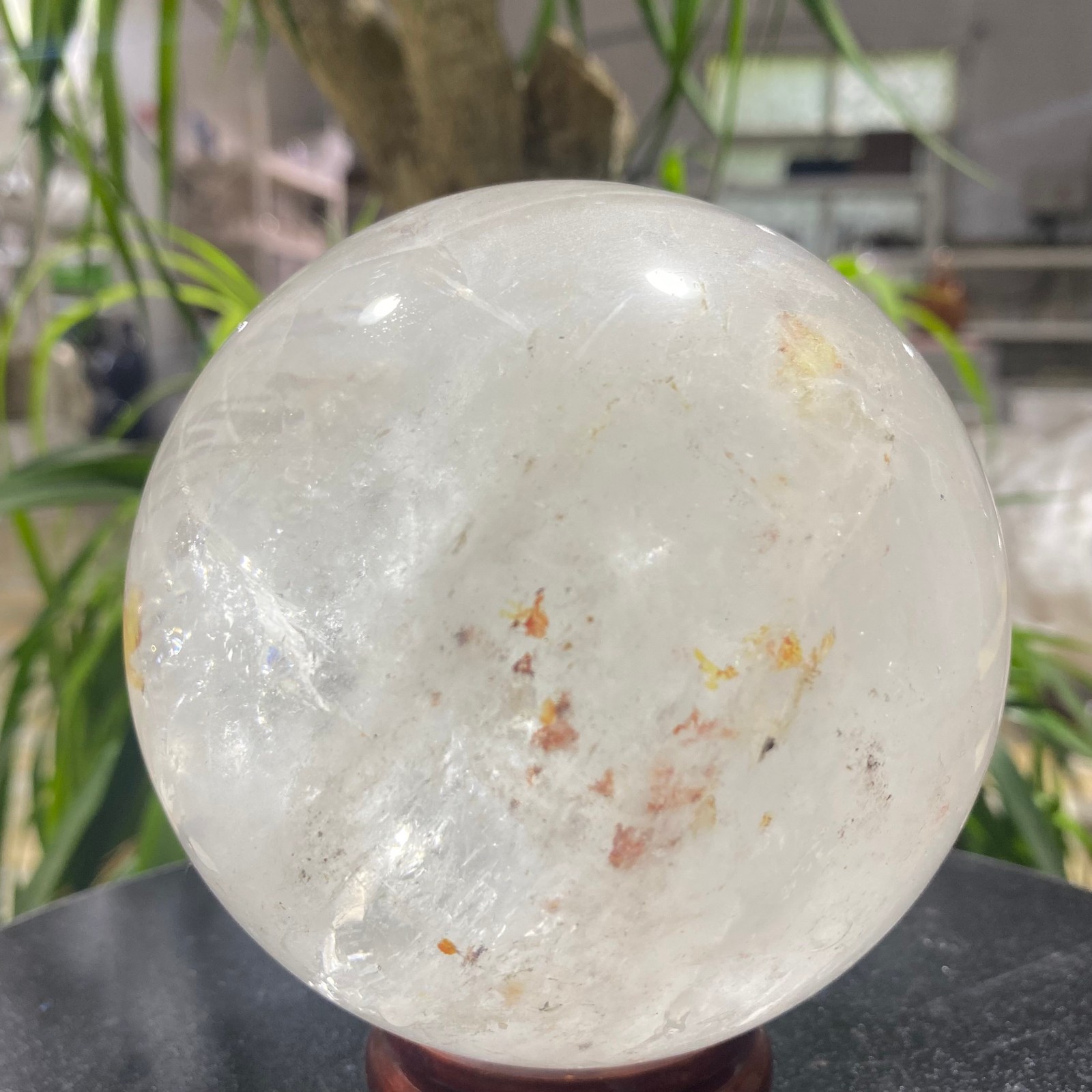 3.52LB white crystal transparent quartz crystal ball Reiki repair