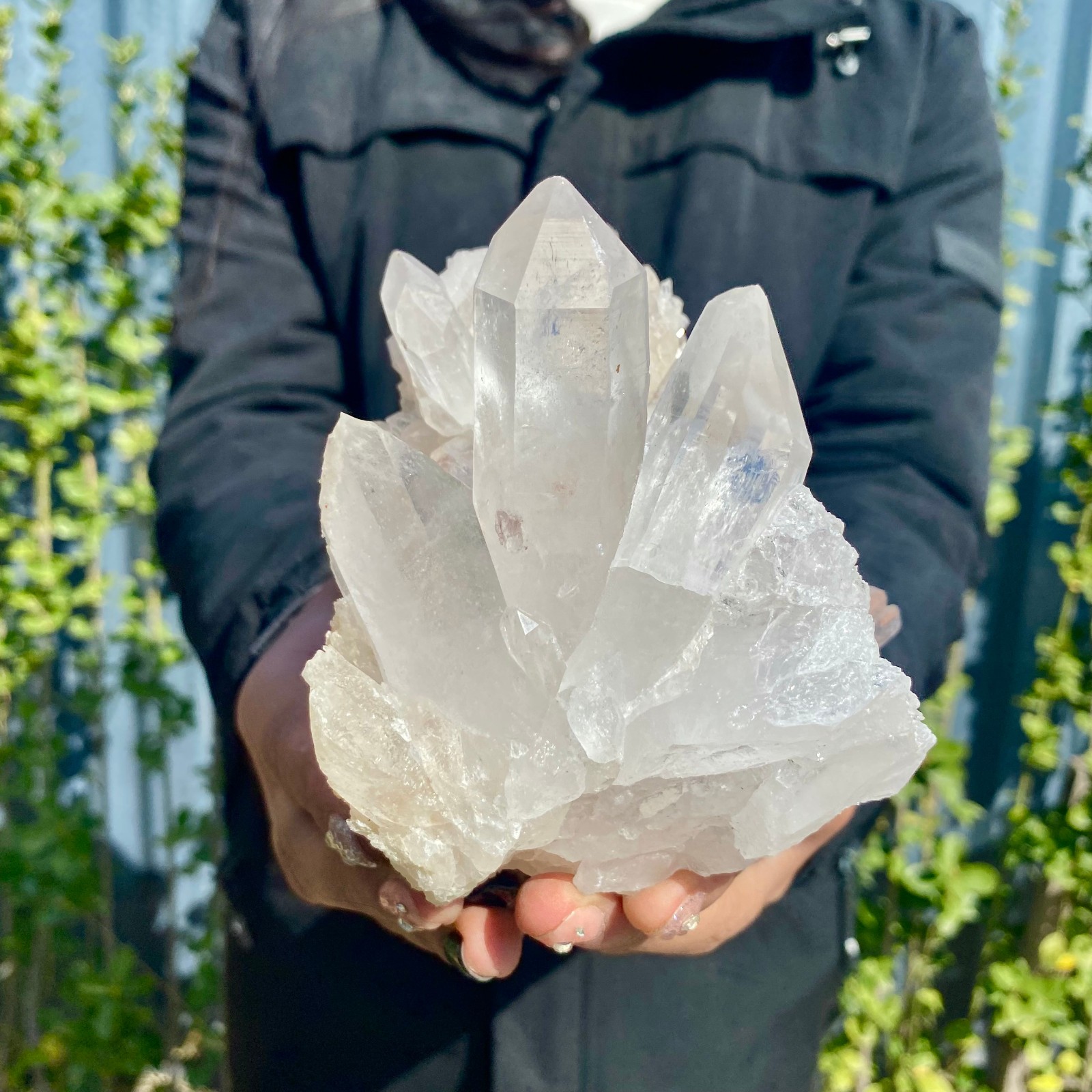 2.1LB Natural rare white water crystal cluster backbone mineral specimen