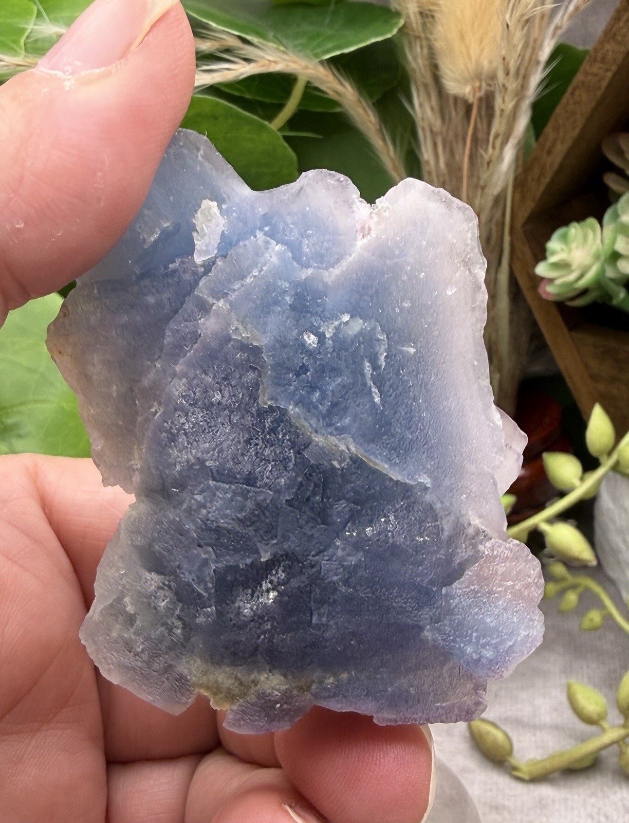 Crystal 96g Purple Blue Clear Fluorite Cluster Cube Specimen Mineral Raw