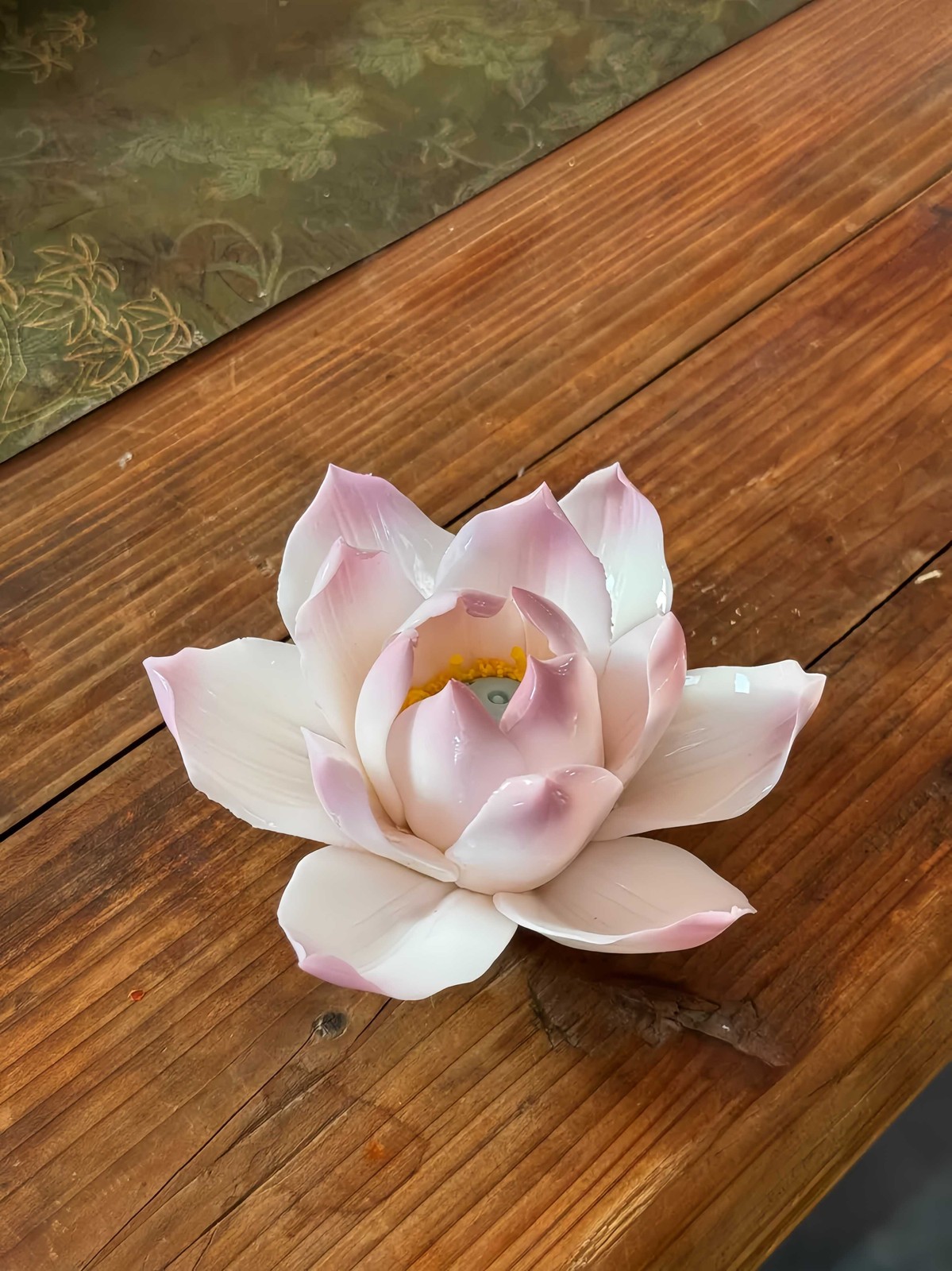 Handcrafted Purple Lotus Ceramic Incense Holder Essential Oil Diffuser