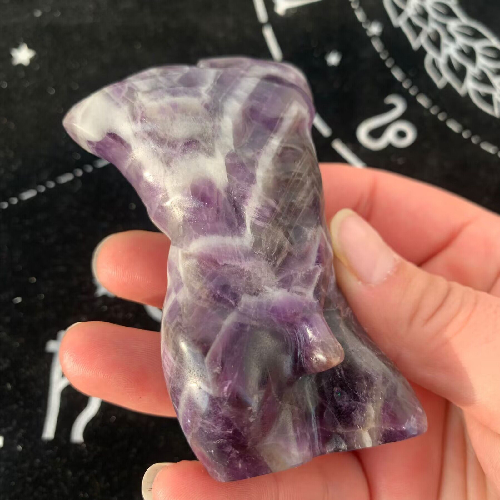 133g Dream Amethyst Male Body Model Carving Quartz Crystal Specimen Collection