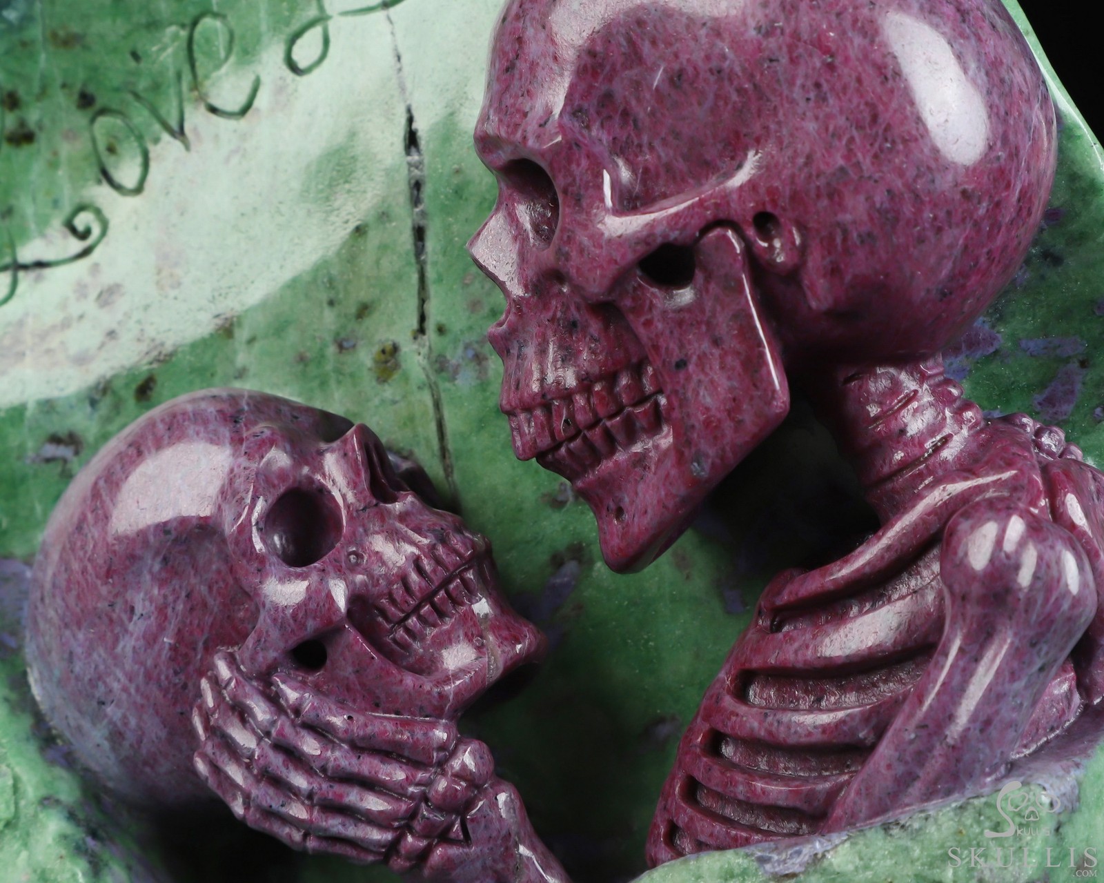 Love of Lasts, 7.0″ Ruby Zoisite Hand Carved Crystal Skull Fine Art Sculpture