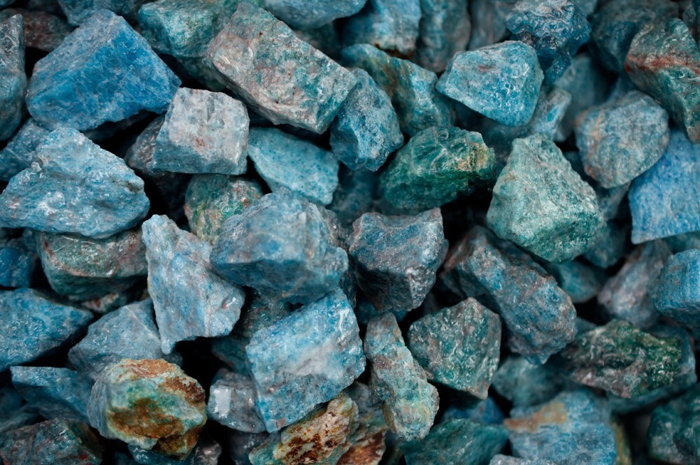 3 lbs Blue Apatite Rough Stones -Natural Crystal Mineral Rock Specimens Tumbling