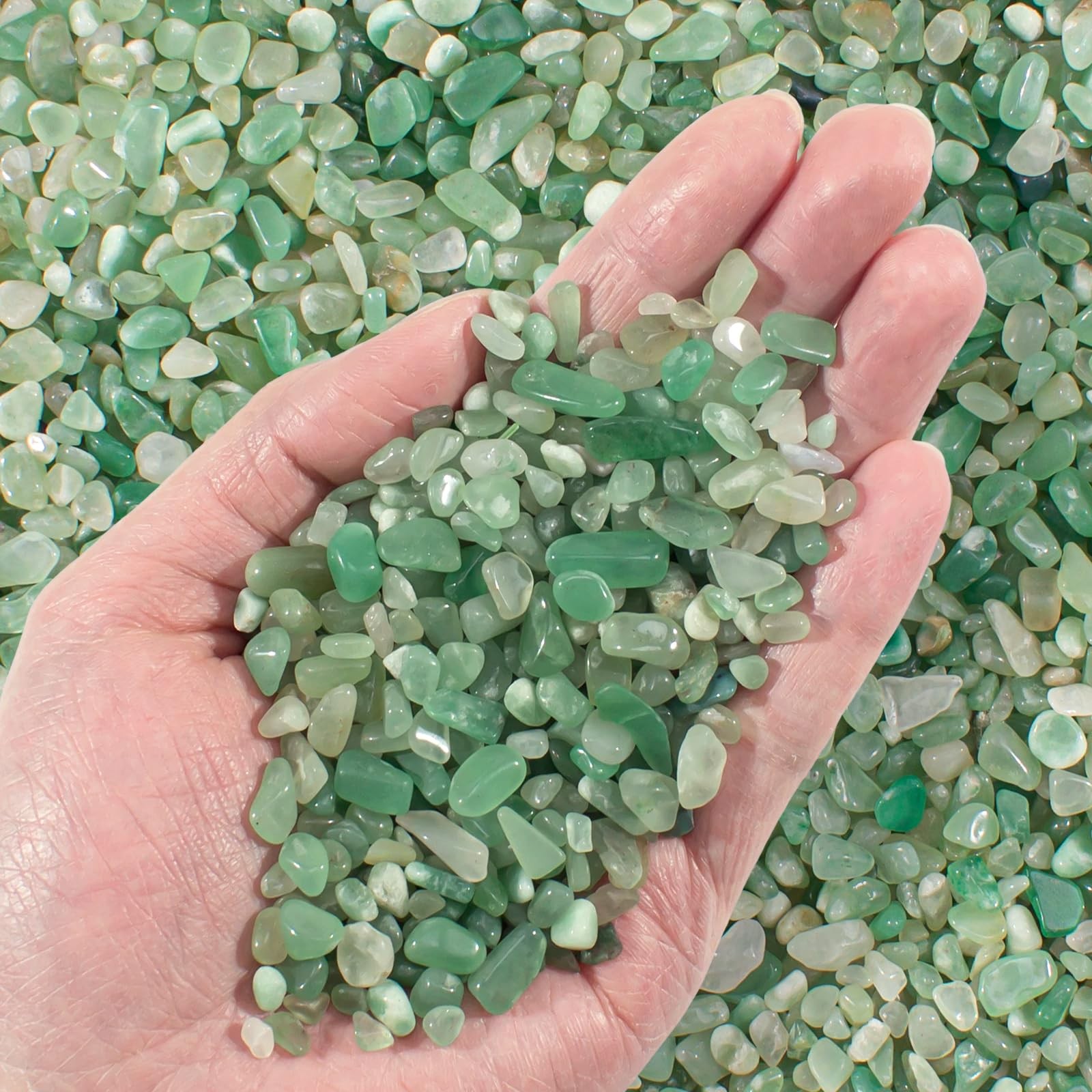 0.5 Lb Green Aventurine Crystal Chips Bulk, Natural Gemstone Pebbles for Decor