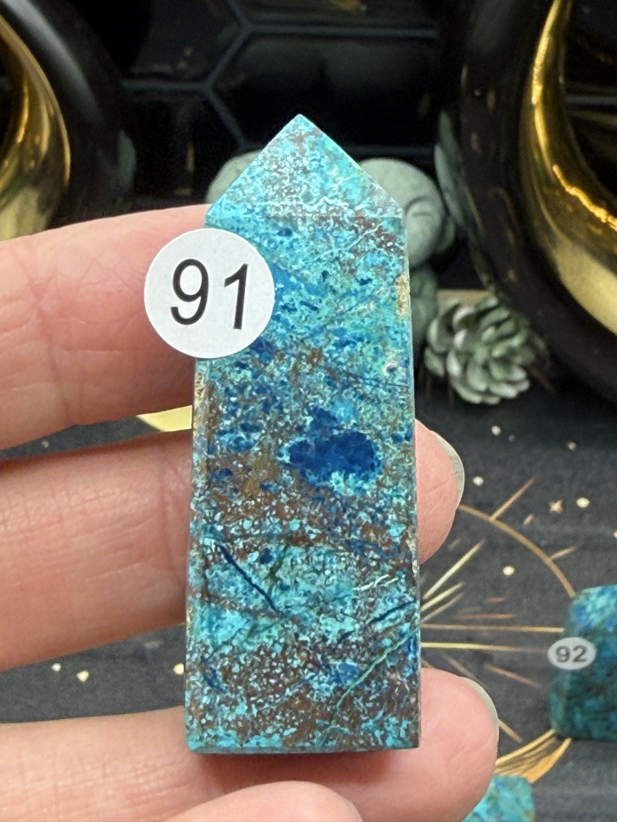 Natural Chrysocolla Small/mini Points Some hematite malachite Free shipping