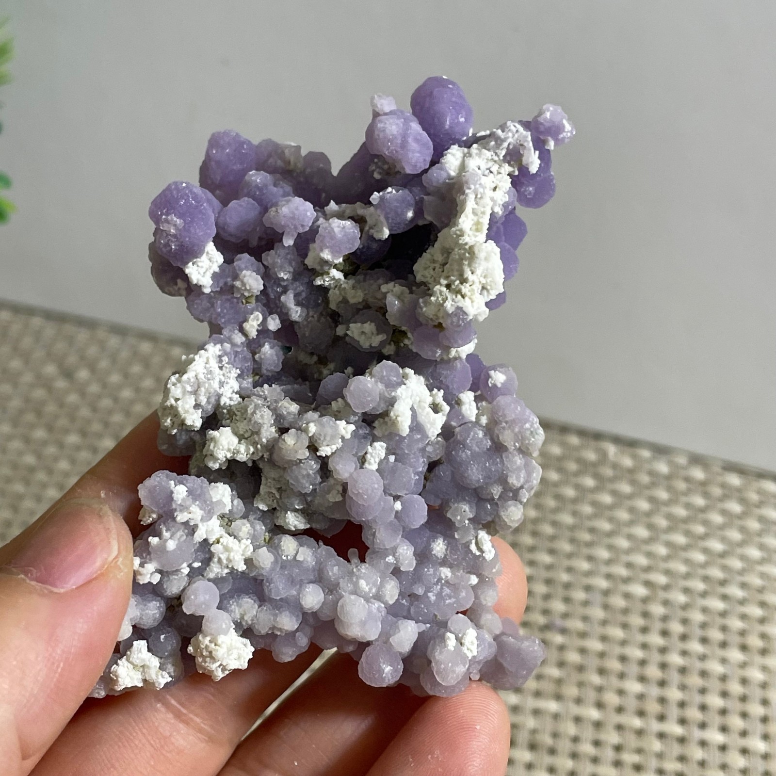 50g Purple stone, grape agate, quartz crystal, granular mineral