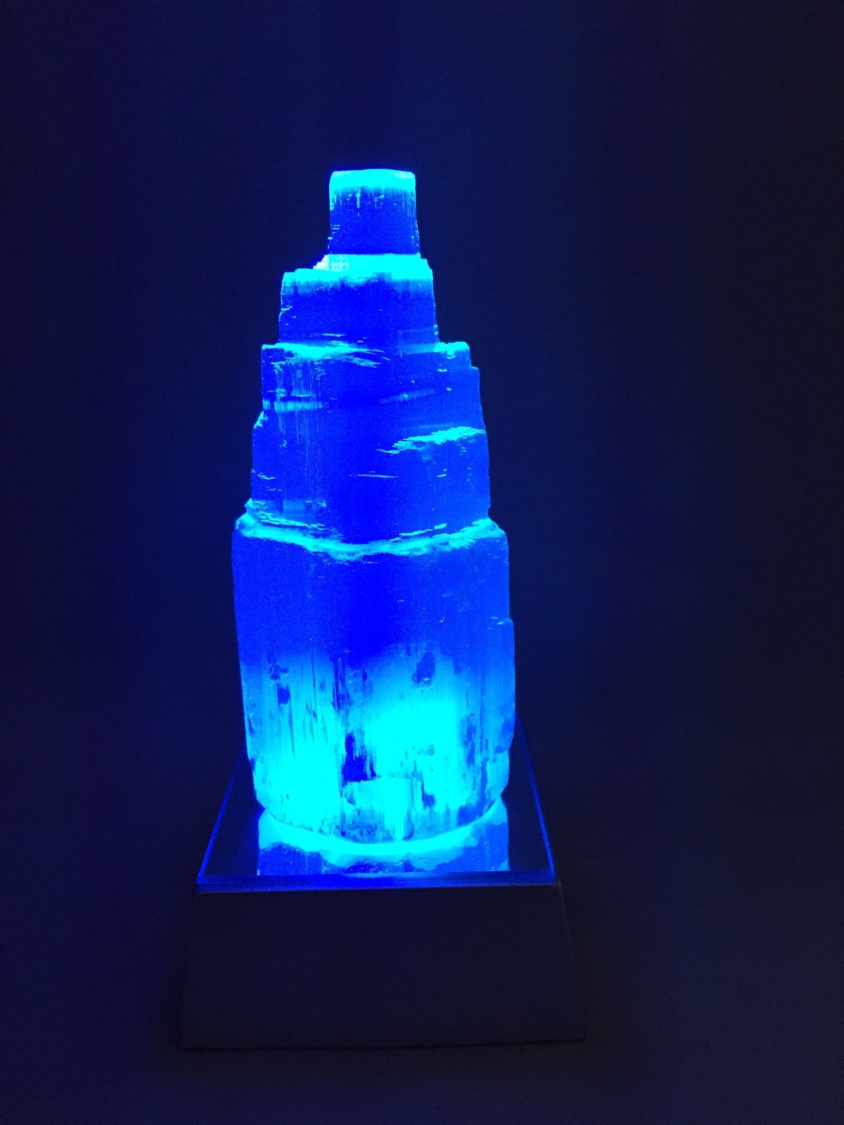 Selenite Lamp Selenite Point Tower Lamp Gemstone Specimen W/LED Light Base Reiki