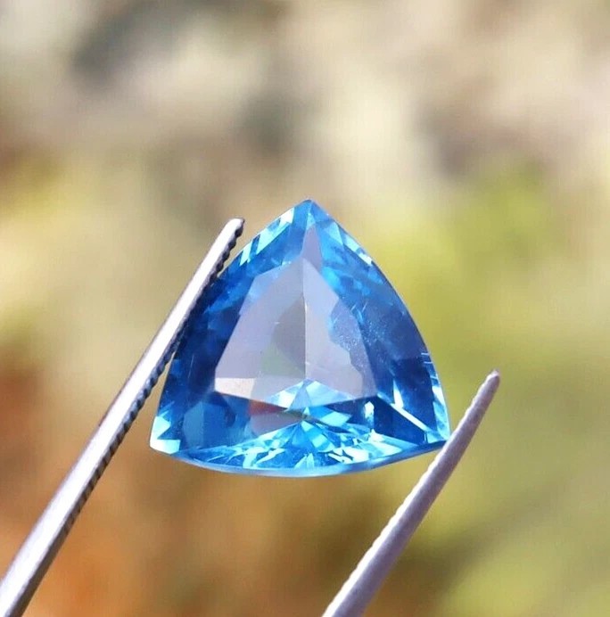 11.45 CT Certified Natural Trillion Cut Beautiful Blue Sapphire Loose Gemstone