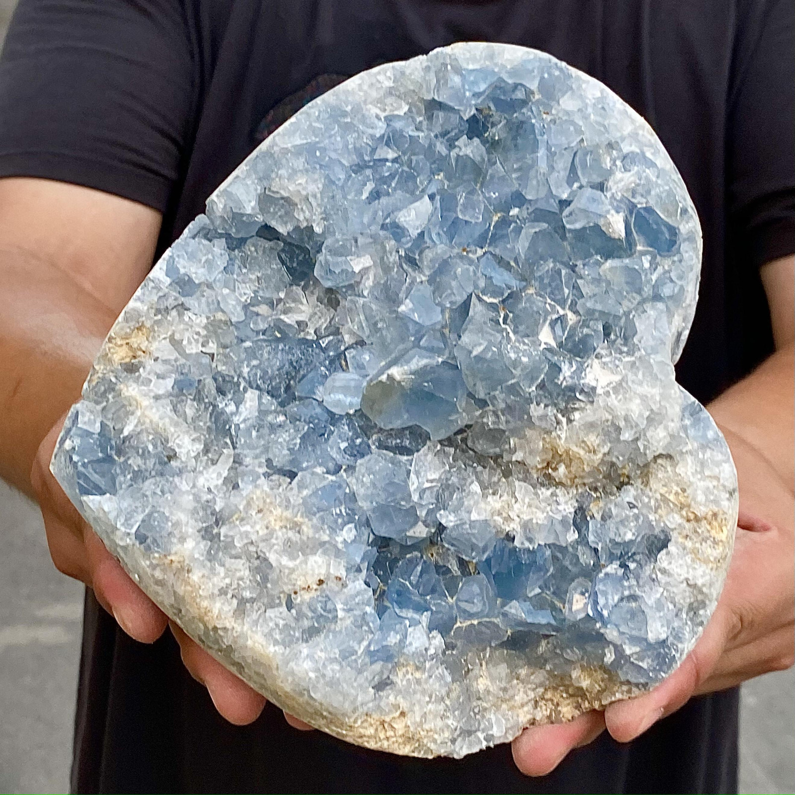 9.46LB Natural blue crystal cave heart-shaped original ore restoration