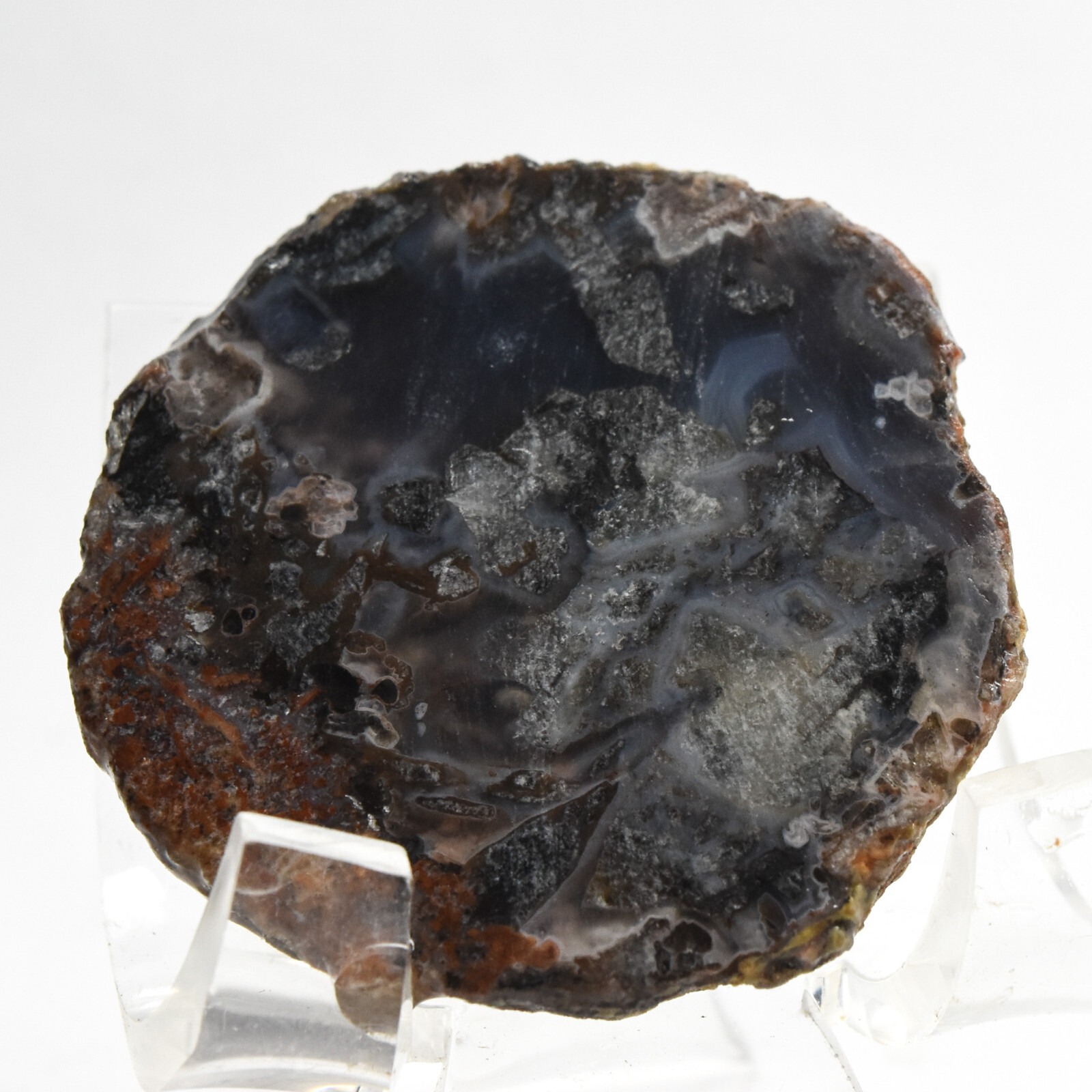 41mm Blue Chalcedony Thunderegg Cluster Natural Agate Fluorescent Crystal Oregon