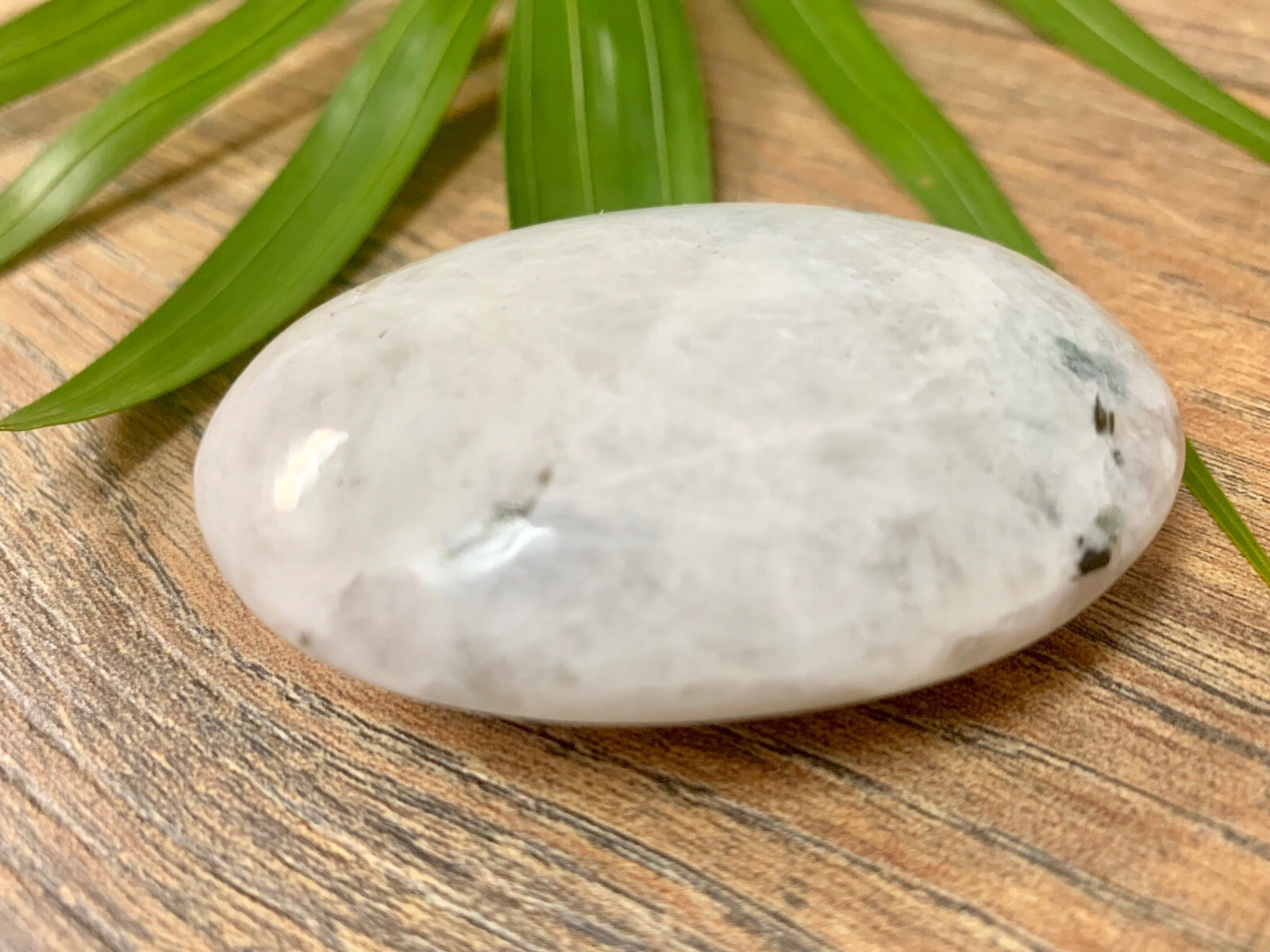 Rainbow Moonstone Palm Stone Large Soap Stone Flat Therapy Meditation Specimen.