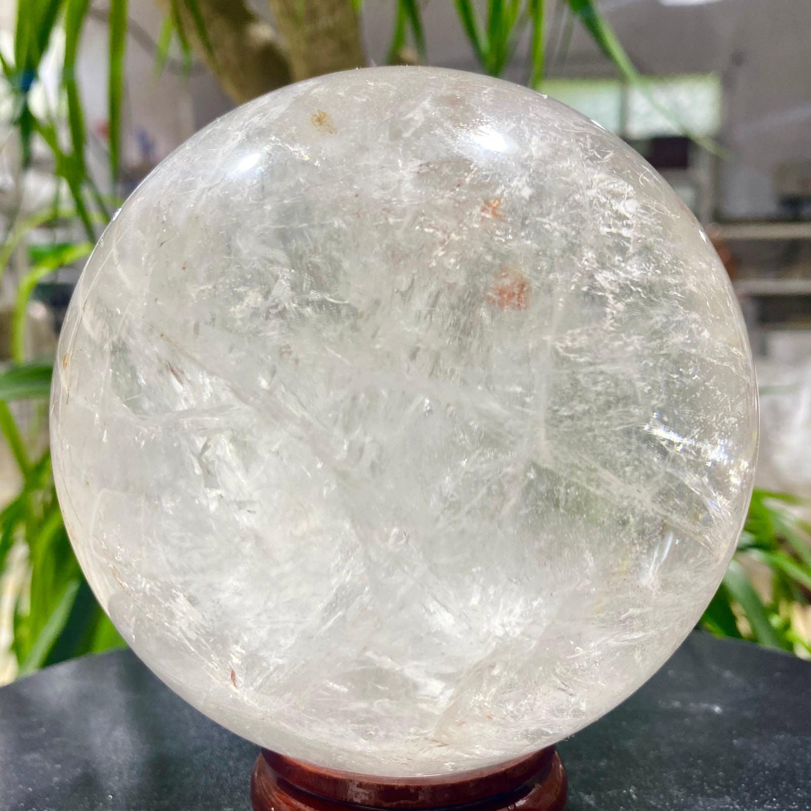 3.99LB white crystal transparent quartz crystal ball Reiki repair