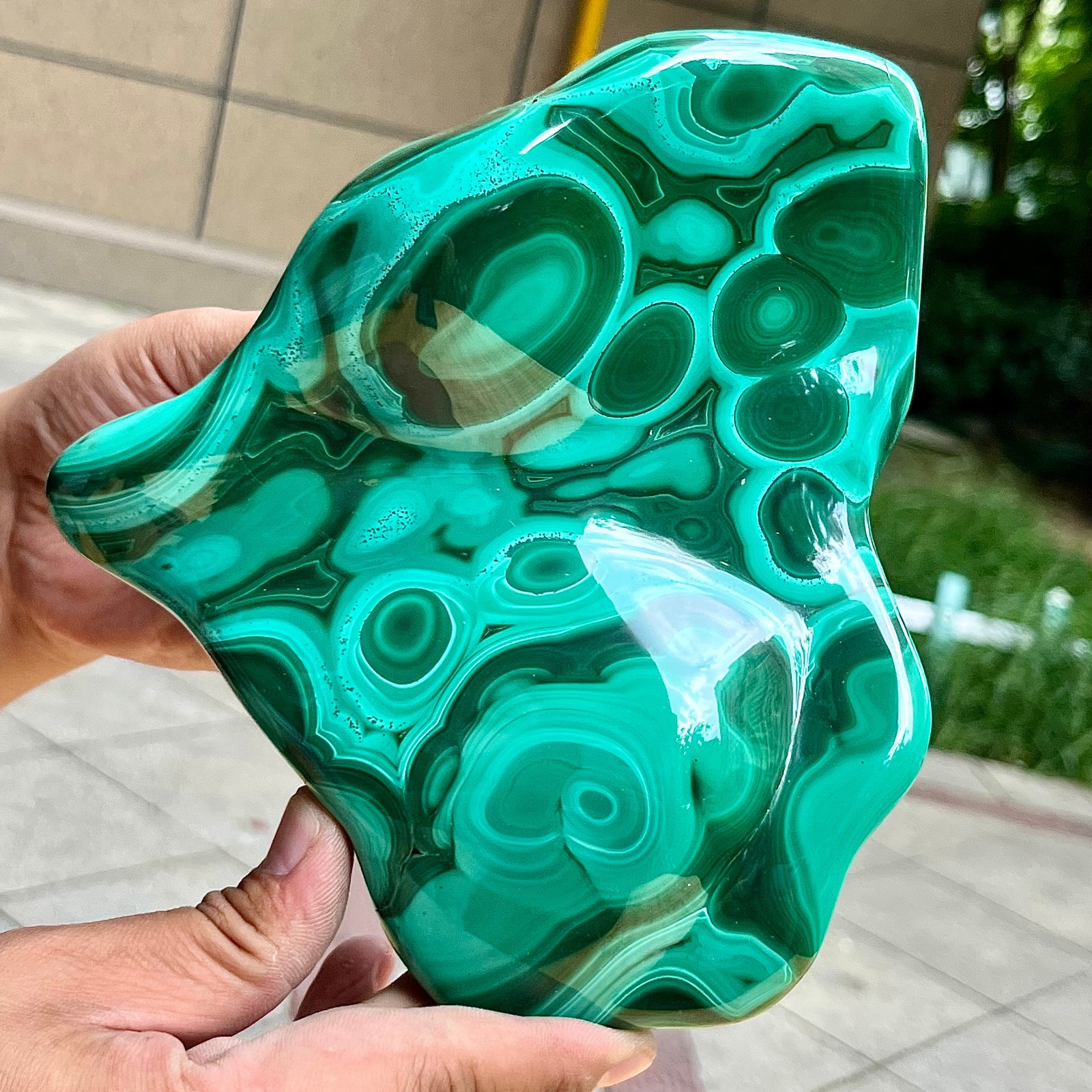 Authentic Malachite Stone Half Polish Half Raw Natural Patterns 3.4 lb