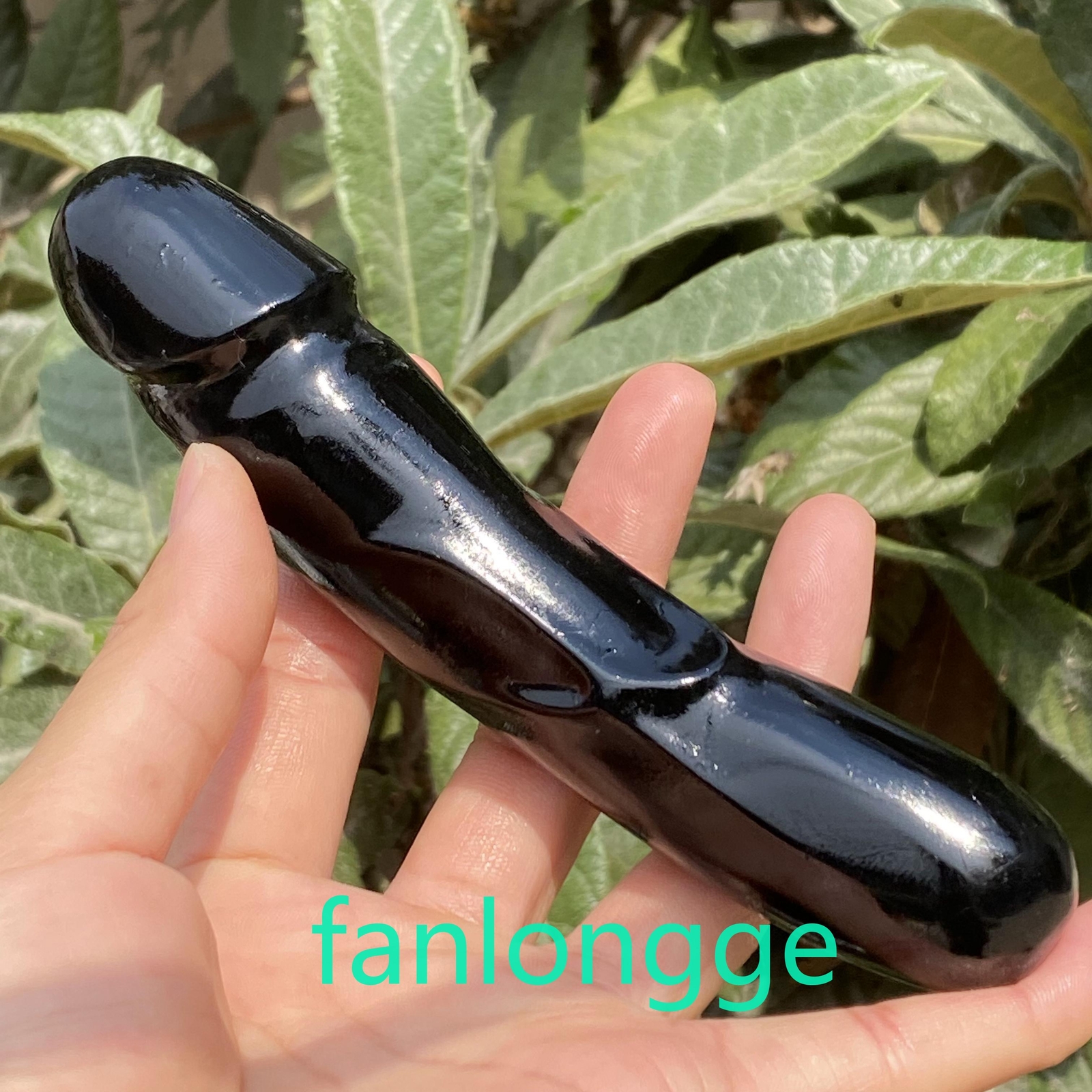 6in Natural Obsidian Male Penis Quartz Crystal Skull Massager scrub Gem 1PC