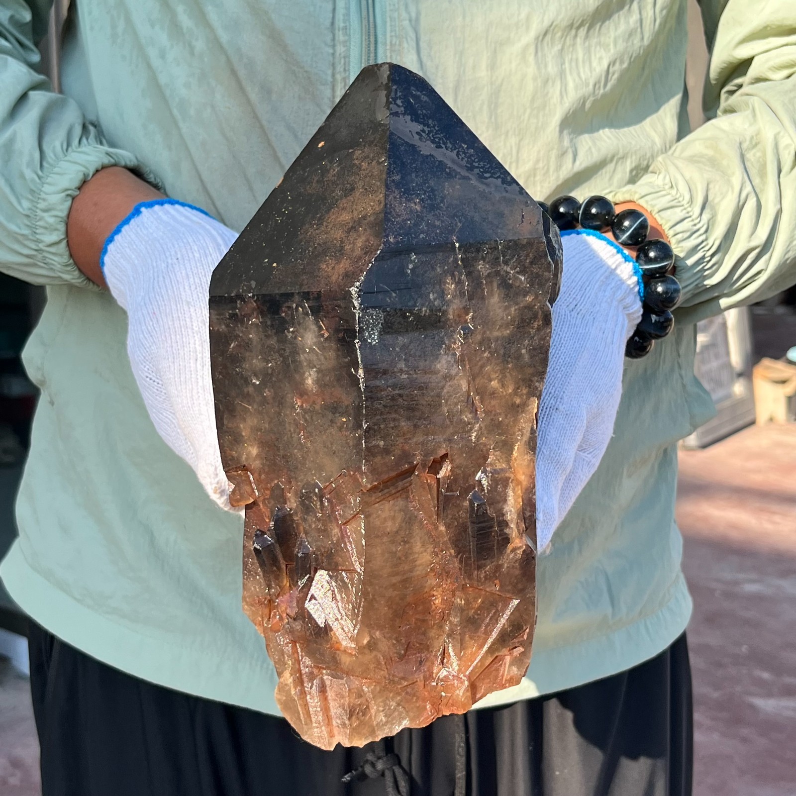 10LB Natural Smoky Black Skeletal Elestial Quartz Crystal Point Mineral