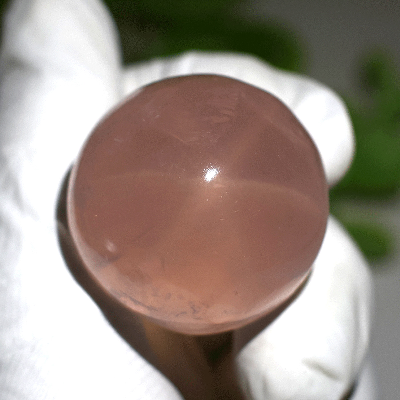 57g Gemmy Star Rose Quartz Palmstone—Celestial Love Stone— Six-Ray Star Asterism