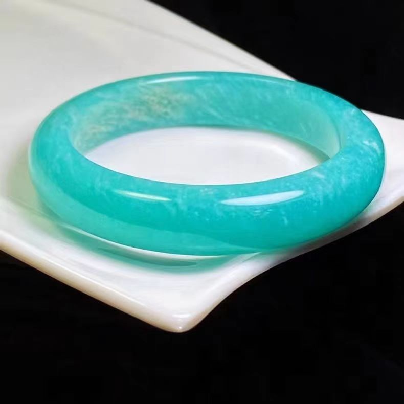 Natural Mozambique Green Amazonite Bangle 57mm Adult Collector’s Item