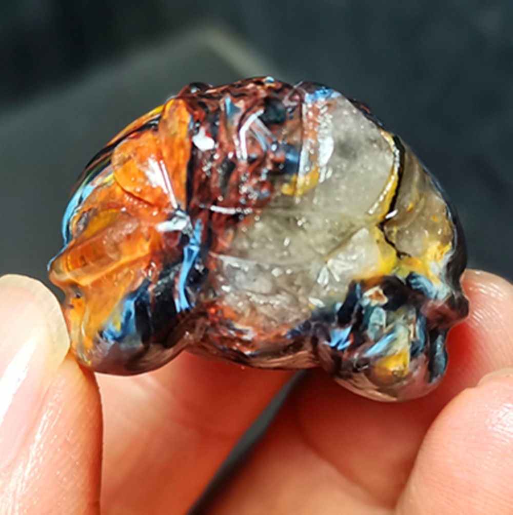 34.3g Natural Namibia ” Pietersite” Gemstone Hand-carved Dragon Tortoise WYY3865