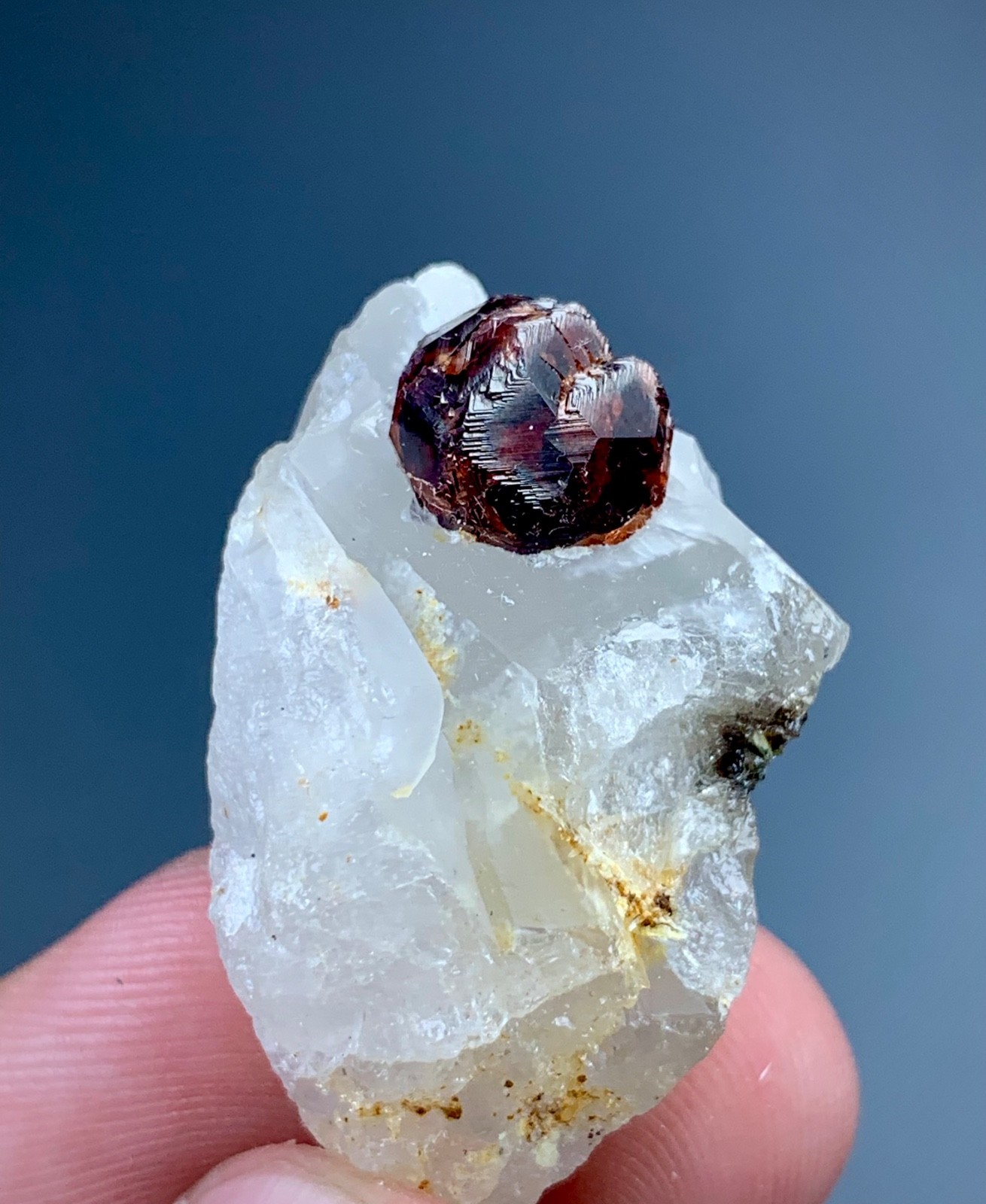 Natural Red Garnet With Quartz Crystal Specimen From Pakistan (64 carats )