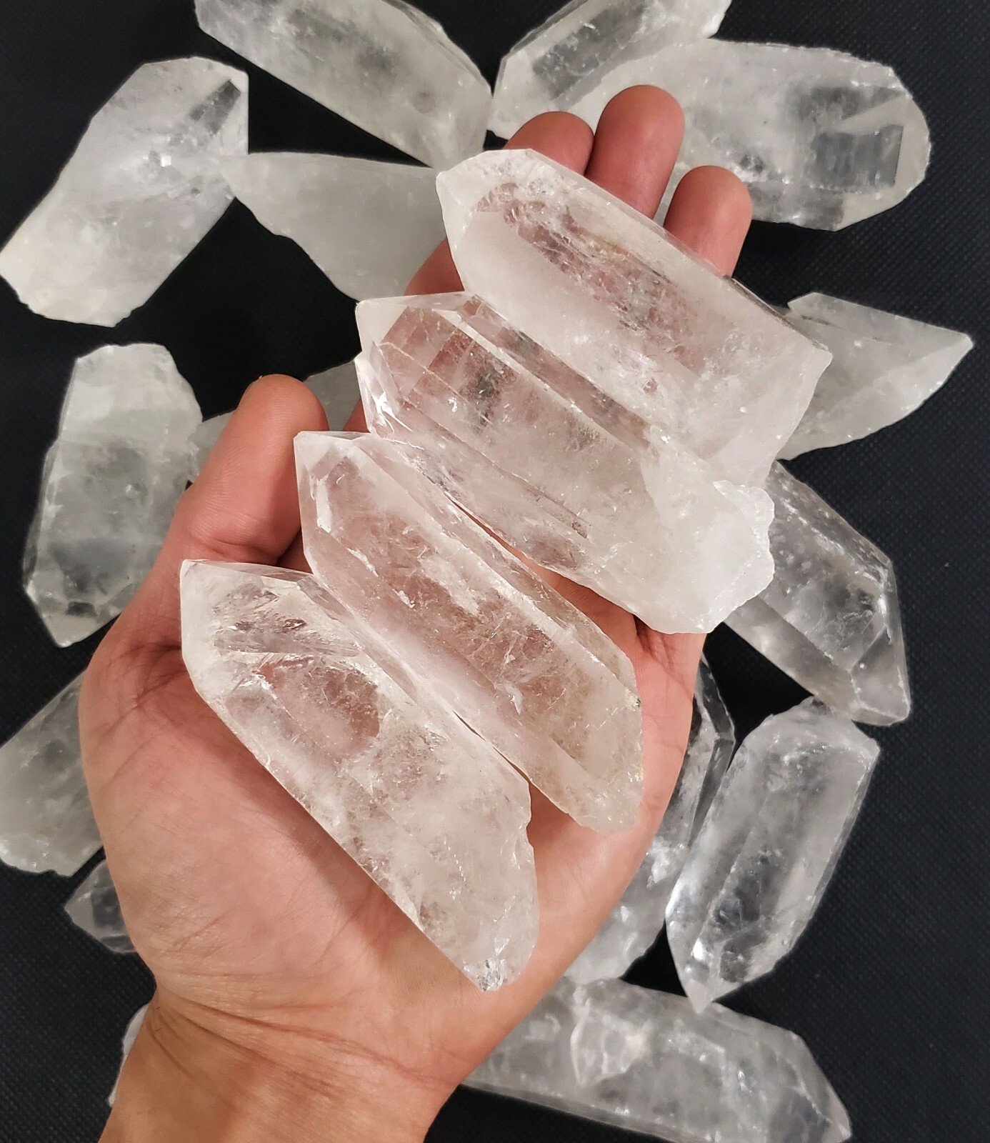 LARGE QUARTZ POINTS – SET OF 4 – Quartz Crystal Points from Brazil