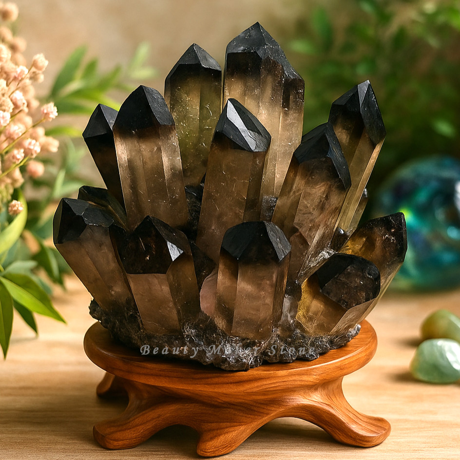 2025 300G New Find Large Smoky Quartz Crystal Healing Cluster Rocks Specimens