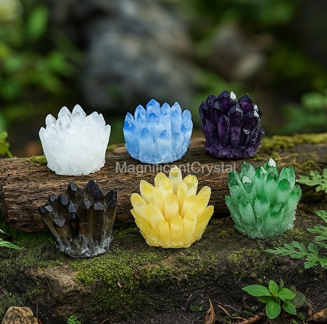 6PCS/SET 4.5lb+ Rare Quartz Cluster Natural Crystal Geode Home Decor Art Display