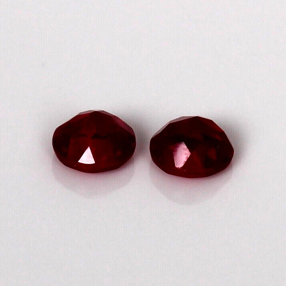 2.00 Ct Approx. Natural Round Mozambique Red Ruby Matching Pair Loose Gemstone